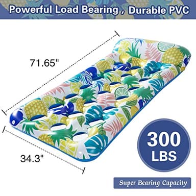 Pool Floats Raft - 2 Pack Oversized Pool Floats Lounge Adult Size, 71.65" x 34.3", Inflatable Pool Floaties with Headrest, Ultra-Comfort Cooling Inflatable Pool Floaties for Adults - Image 4