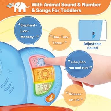 SpringFlower Toddler Basketball Hoop & Soccer Goal Activity Center Toys with Light & Music,Elephant Toddlers Musical Toys Gift, Baby & Toddlers Christmas Birthday Gift for 1 2 3 Year Old Boys & Girls - Image 3