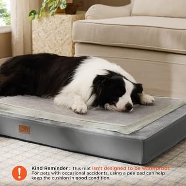 Bedsure XXL Dog Bed for Crate - Extra Large Orthopedic Pet Beds with Removable Machine Washable Cover, NOT Waterproof Egg Crate Foam Puppy Pad, Suitable for Pet Up to 100 lbs, 47"x29" - Image 2