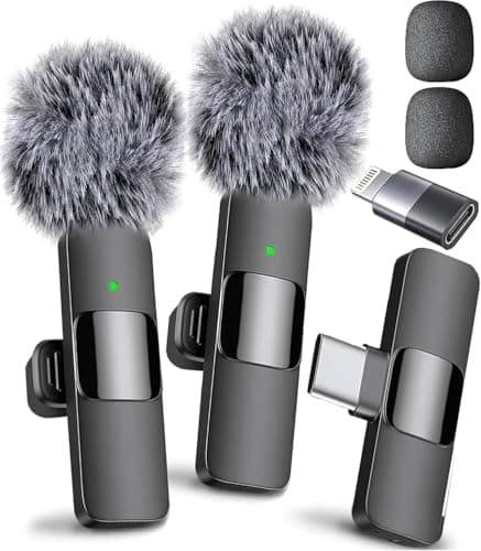 Mini Mic Pro (Latest Model) - Professional Wireless Microphone for iPhone, iPad, Android, Lavalier Microphone for Video Recording - iPhone Mic Crystal Clear Recording with USB-C for Content Creators