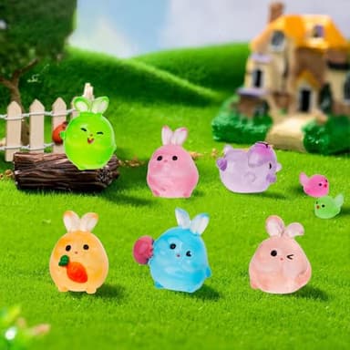 200pcs Luminous Mini Resin Animals 30 Types Miniature Resin Animal Figurines to Hide Bulk Glow in The Dark Tiny Ducks Frogs Small Cat Bunnies for Fairy Garden Micro Landscape Dollhouse Accessories - Image 5