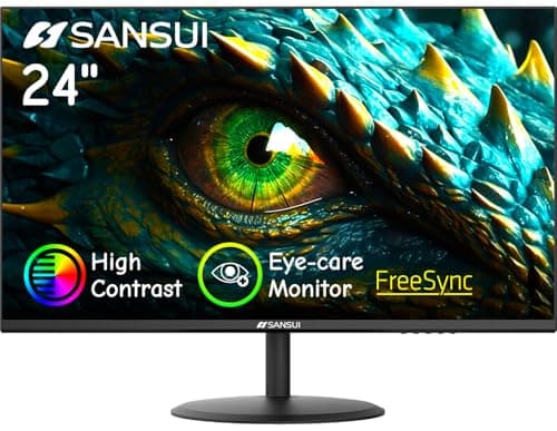 SANSUI Computer Monitor 24 inch Eye Care 1080P Display HDMI,VGA Ports with 178° Viewing Angle/Frame-Less/Tilt/VESA Compatible for Office and Home - Image 1