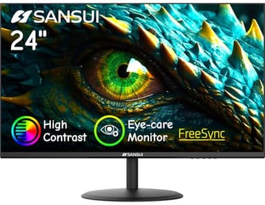 SANSUI Computer Monitor 24 inch Eye Care 1080P Display HDMI,VGA Ports with 178° Viewing Angle/Frame-Less/Tilt/VESA Compatible for Office and Home - Image 1
