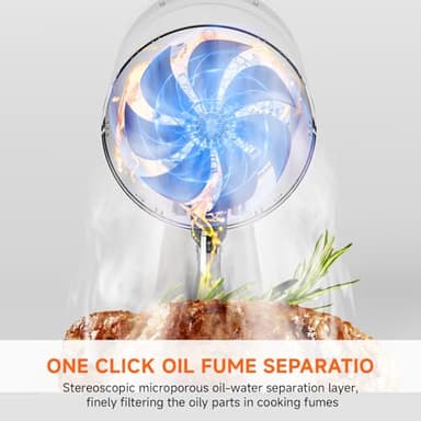 AMZCOOKTOP Portable Range Hood Kitchen Powerful 3-Speed Suction Desktop Compact Range Hood with 2 Replace Filter Low Noise Kitchen Exhaust Fan with Large Oil Collection Cup (apartment use) - Image 4