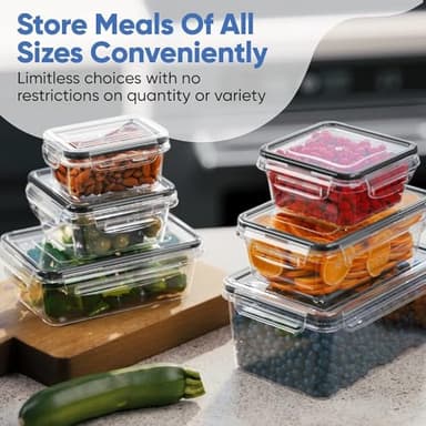 Chefs Path 48 Piece BPA-Free Plastic Food Storage Container Set with 24 Containers and 24 Lids for Kitchen Pantry Organization and Meal Prep - Image 4