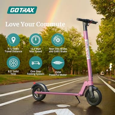 Gotrax GXL V2 Electric Scooter for Adult, 8.5" Solid Tire Max 12 Mile 15.5Mph Speed Powered By 250W Motor, Foldable Commuting E Scooter for Adult Pink - Image 2