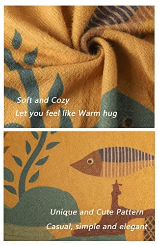YESNO Women Christmas Sweater Graphic Printed Oversized Pullover Sweaters Casual Loose Knit Tops M S01 CR19 - Image 4