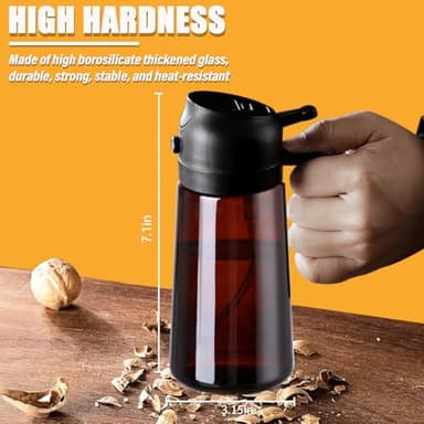 LUTITASD Olive Oil Sprayer for Cooking 2 in 1 - Oil Dispenser with Spray and Pour, 16oz/470ml Brown Oil Spray Bottle for Kitchen, Air Fryer, Salad, BBQ (Black) - Image 4