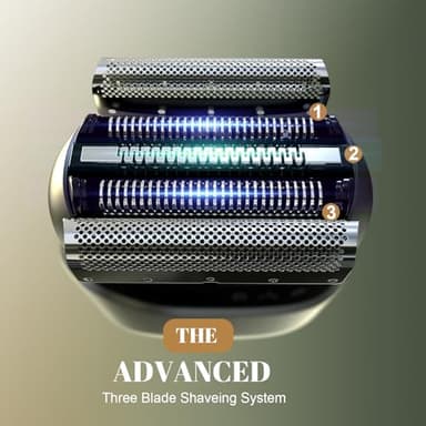 Electric Foil Shaver for Men, Compact Waterproof Rechargeable Razor with 3 Floating Blades, IPX7 Wet/Dry Use, USB Type-C Charging, Portable Travel Electric Shaver - Image 3