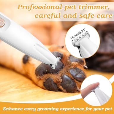 Palksky Dog Paw Trimmer, Upgraded 18mm-Blade Electric Dog Clippers for Groomming with Led Display, Waterproof Pet Micro Precision Trimmer, Rechargeable Hair Shaver for Paws, Ears, Face, Rump and Eyes - Image 2