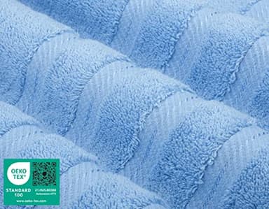 American Soft Linen Luxury 6 Piece Towel Set, 2 Bath Towels 2 Hand Towel 2 Washcloths, 600 GSM 100% Cotton Turkish Towels for Bathroom, Sky Blue Towel Sets - Image 3