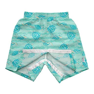 green sprouts i Play Easy-Change Eco Swim Trunks, UPF 50+, Standard 100 by Oeko-TEX® Certified, No AZO Dyes, Seafoam Hawksbill Turtle - 24mo - Image 2