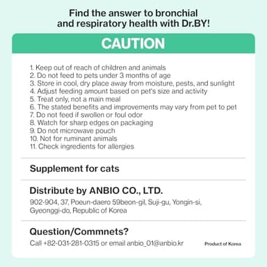 Dr.by Cat Breath Bronchial Supplements Cat Sneezing Treatment Asthma Cold Cough Nose Relief Respiratory&Immune Support with TF-343-30 lickable Formula Individually Packaged, Chicken (1 Pack (8.5OZ)) - Image 9