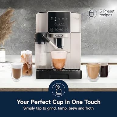 De'Longhi Magnifica Start Automatic Espresso Machine with Auto Milk Frother & Built in Grinder - 5 One-Touch Recipes, Easy-to-Clean, Home Barista Coffee Maker for Lattes, Cappuccino, Iced Coffee - Image 4