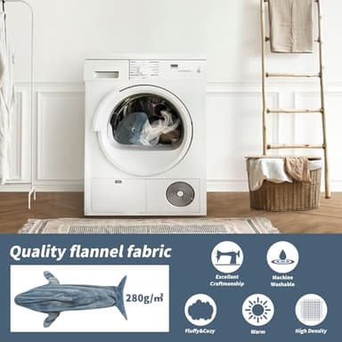 Halloween Costumes Shark Blanket Hoodie Onesie for Adult Super Soft Cozy Flanne Wearable Shark Blanket Shark Cosplay for 69-77 Inch Height (Blue Shark, X-Large) - Image 5