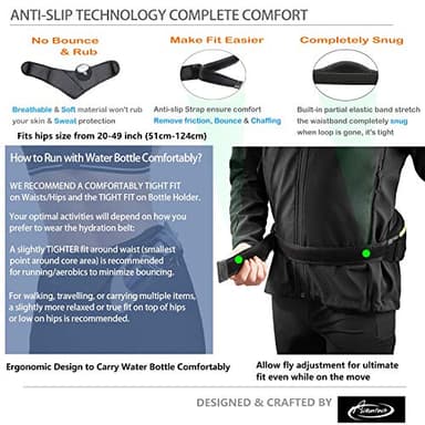 AiRunTech Running Hydration Belt with Water Bottle Holder,Hiking Fanny Pack for Phone and Wallet,Running Bag Runners Essentials Accessories Marathon Triathlon Walking Jogging Gear Gift - Image 5