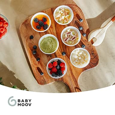 Babymoov Eco-Friendly Baby Food Jars Set of 16 (8 x 6 oz + 8 x 8.45 oz) BPA-Free Storage Containers Made from Biosourced Sugar Cane Leakproof Silicone Lids Microwave, Freezer & Dishwasher Safe - Image 6