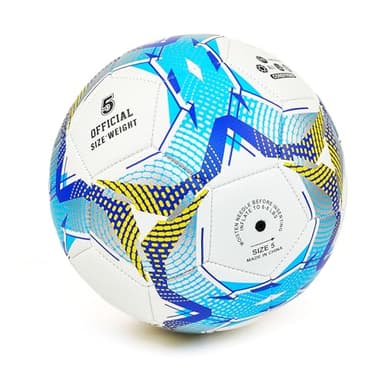 UERMAPTE Blue and White Soccer Ball Size 5 with Smooth Surface Waterproof Wear Resistant for Lawn Indoor Outdoor Sports Training Ball or Competition Balls - Image 2