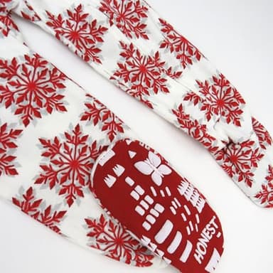 HonestBaby Non-Slip Footed Pajamas One-Piece Sleeper Jumpsuit Zip-Front PJs 100% Organic Cotton for Baby Boys, Holiday Snowflake, 18 Months - Image 4