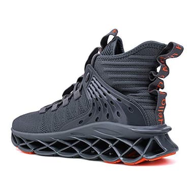 Hello MrLin Men's Running Shoes Non Slip Athletic Tennis Walking Blade Type Sneakers Hip Hop Grey - Image 2