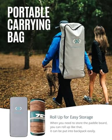 ZLX Inflatable Stand Up Paddle Board, 10'6" SUP Non-Slip Stable Deck Pad, Unique Center Fin, Premium Accessories, Portable Paddleboard for Adults, Beginners, All Skill Levels - Image 7