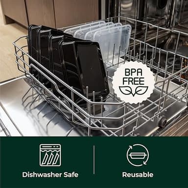 Enther Meal Prep Containers 12 Pack 1 Compartment Single Lids Food Storage Bento BPA Free | Stackable | Reusable Lunch Boxes, Microwave/Dishwasher/Freezer Safe Portion Control (28 oz) - Image 5
