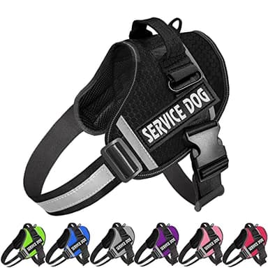 JSXD Dog Harness,No-Pull Service Dog Harness with Handle Adjustable Outdoor Pet Dog Vest 3M Reflective Nylon Material Vest for Breeds,Easy Control for Small Medium Large Dogs - Image 1