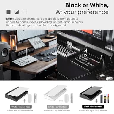 Aroundesk Glass Desktop Whiteboard with Storage 12"x6.5", Glass Whiteboard Desk Dry Erase Board w. 2 Markers,1 Eraser Monitor Mono Board, Office Desk Accessories, Work from Home Essentials - Image 7