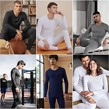 WEERTI Thermal Underwear for Men Long Johns with Fleece Lined, Base Layer Men Cold Weather Top Bottom Charcoal - Image 6
