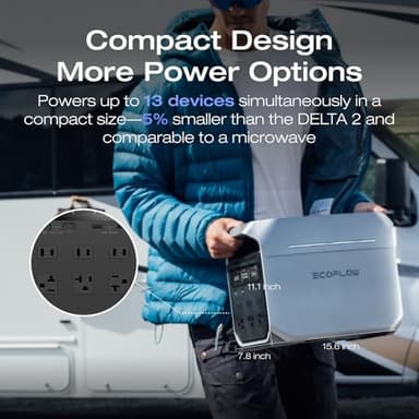 EF ECOFLOW Portable Power Station DELTA 3 Plus, 1024Wh LiFePO4 (LFP) Battery, 1800W AC/140W USB-C Output, Solar Generator (Solar Panel Optional) for Home Backup, Camping&RV - Image 7