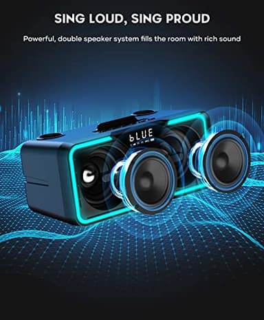 Karaoke Machine for Adults Kids with 2 UHF Wireless Microphones, BIGASUO Portable Bluetooth Singing PA Speaker System with LED Lights for Home Party, Wedding, Church, Picnic, Outdoor/Indoor - Image 3