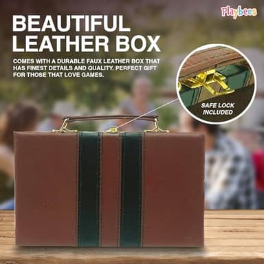 Playbees Jumbo Double Six Dominoes Set - 28 White Classic Tiles in Faux Leather Case - Fun Educational Toy for Kids, Boys, Girls, Classroom Kit, Classic Game Night Party Favors Set, Travel-Friendly - Image 4