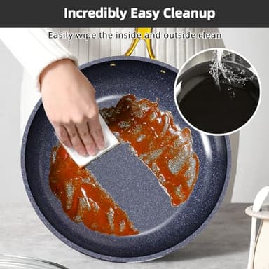 Nuwave Lux LE 13-Pc Cookware Set with Elegant Gold Handle, Diamond Infused Ceramic Non-Stick, PFAS Free, Premium Metal Lids, Ergonomic Stay-Cool Handles, Induction Ready & Compatible w/All Cooktops - Image 6
