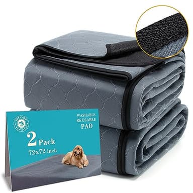 Bunlitent Washable Pee Pads for Dogs 72x72, 2 Pack, Extra Large Reusable Puppy Pads, Dog Training Pads with Quick Dry, Large Anti-Slip Dog Pee Pads, Whelping Pads, Potty Pad - Image 1