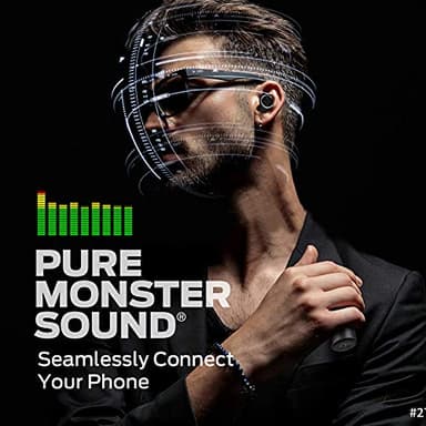 MONSTER Clarity 101 AirLinks Wireless Earbuds, Bluetooth 5.0 in-Ear Headphones with Charging Case, Stereo Earphones Deep Bass Sound, IPX5 Waterproof, Built-in Mic, Clear Call, Secure Fit for Sports - Image 5