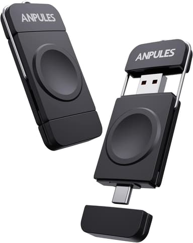 Portable Watch Charger for Apple Watch - ANPULES USB C & USB A iWatch Charger [OTG] for Travel, 2 in 1 Magnetic Wireless Charger for Apple Watch Series Ultra 2/ Ultra 10 9 8 7 SE 6 5 4 3 2 (Black - Image 2