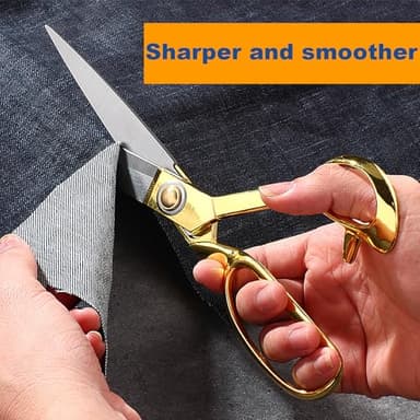 10 Inch Fabric Scissors For Sewing, Tailor Scissors for Fabric Cutting,Craft shears for fabric Cutting Dressmakers Art Decorate (GOLDl) - Image 5