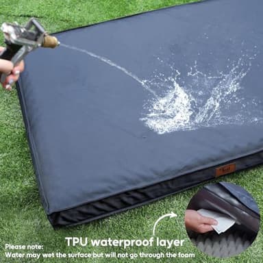 Tail Stories Outdoor XXL Dog Bed Waterproof, Dog Bed for Extra Large Dogs, Orthopedic Egg Foam Pet Bed with Washable and Removable Oxford Cooling Cover, Navy - Image 4
