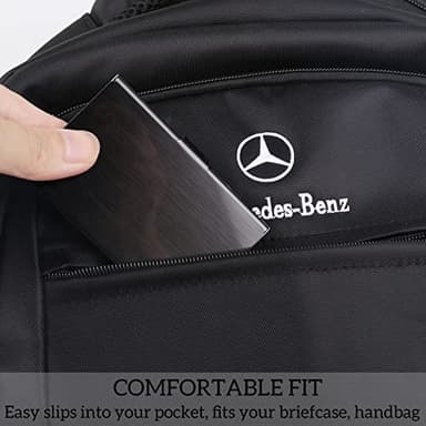 DMFLY Slim Business Card Case for Men & Women, Pocket Metal Case, Professional Stainless Steel Business Card Holders, Purse Name Card Holder, Buckle Style Shut, Black - Image 7