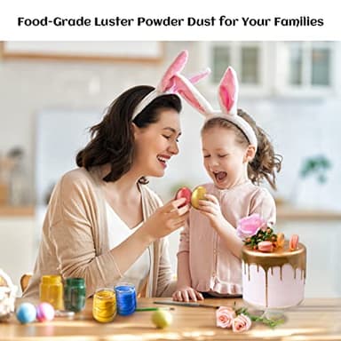 INOCERIS Black Metallic Luster Dust Edible, 5 Grams Food Grade Vegan Shimmer Dust Food Coloring Powder for Cake Decorating, Fondant, Chocolate, Candy, Drinks, Painting & More - Image 7