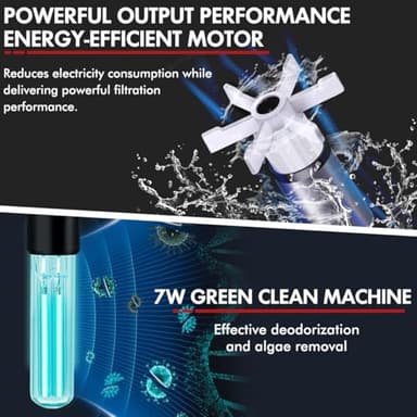 PONDFORSE 225GPH Canister Filter, External Aquarium Filter Ultra-Quiet Water Circulation Cleaning Machine with Media for Fish Tanks and Aquariums Up to 55 Gallons (225GPH) - Image 4
