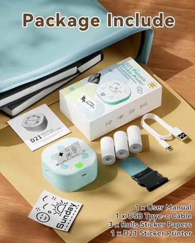 NDYIN Sticker Printer, PrintPods Mini Printer, Bluetooth Portable Sticker Maker with 3 Rolls Paper, Print Pod Inkless Thermal Printers for iphone, Impresora Portátil for Notes, Journal, DIY, Kids Gift - Image 8