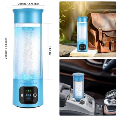 Hydrogen Water Bottle Generator - Up to 6000+ PPB Concentration - SPE/PEM Technology - Drink Water Voice Reminder - Water Ionizer Machine Suitable for Office,Travel and Daily Drinking（Blue） - Image 7
