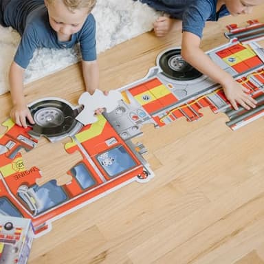 Melissa & Doug Fire Truck Jumbo Jigsaw Floor Puzzle (24 pcs, 4 feet Long) - FSC Certified - Image 10