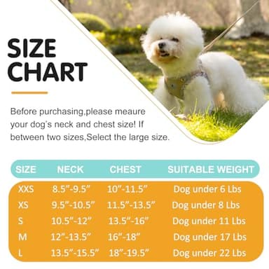 TomteNisse Dog Harness and Leash Set, No Pull Pet Harness for Small Dogs Easy Walking,Soft Breathable Small Dog Harness,Adjustable Reflective Step in Vest Harness for Puppy,Kitten, Cats - Image 6