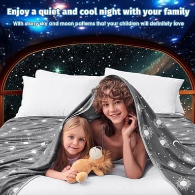 inhand Cooling Blanket King Size (90"x108") - Cooled Blankets for Hot Sleepers Lightweight Breathable Summer Blanket for Sleeping Night Sweats to Keep Cool in The Heat -Dark Grey-Sky - Image 5