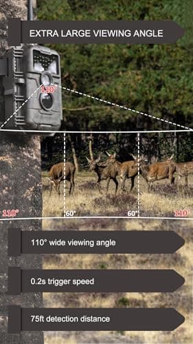 GardePro E6P Max Trail Camera, WiFi Bluetooth, Game Cameras with Rechargeable 8000mAh Battery, Built-in 32GB SD Card, 48MP 1296p, No Glow Night Vision, Motion Activated Waterproof, E6PMB - Image 6