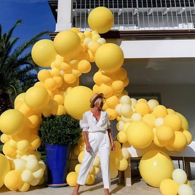 PartyWoo Mustard Yellow Balloons 101 pcs 12 Inch Fall Color Yellow Latex Helium Balloons for Graduation Thanksgiving Baby Shower Little Cutie Birthday Party Decorations Yellow-F57 - Image 5