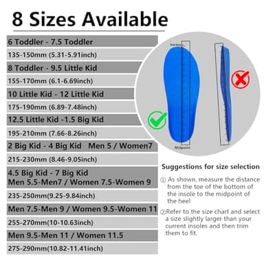 Edvbela Insoles for Airtag Hidden Holder, Tracker Devise Case for Kids, Adults and Elderly, Comfortable Inserts for Shoes, Blue (155-170mm) - Image 6
