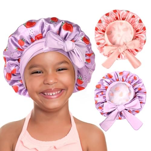 YANIBEST 2 PCS Baby Bonnet Silk Satin Bonnet for Kids Sleeping Cap Curly Natural Hair Silk Bonnets for Girls Boys Infant - Image 1